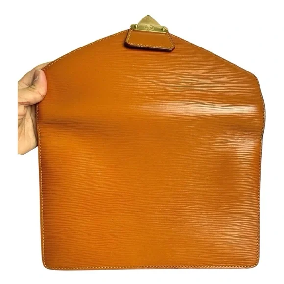 LOUIS VUITTON Epi Leather Sellier Dragonne Women’s Clutch Bag Brown Vintage - Picture 6 of 16